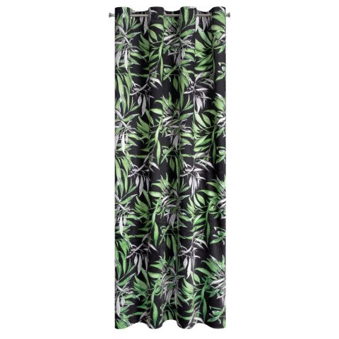 Zasłona 140x250 Zoja czarna zielona liście palmy welurowa zaciemniająca gotowa na przelotkach Pierre Cardin Eurofirany Zasłona 140x250 Zoja czarna zielona liście palmy welurowa zaciemniająca gotowa na przelotkach Pierre Cardin Eurofirany