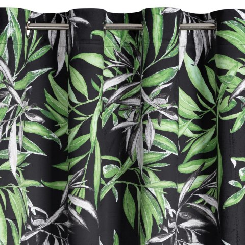 Zasłona 140x250 Zoja czarna zielona liście palmy welurowa zaciemniająca gotowa na przelotkach Pierre Cardin Eurofirany Zasłona 140x250 Zoja czarna zielona liście palmy welurowa zaciemniająca gotowa na przelotkach Pierre Cardin Eurofirany