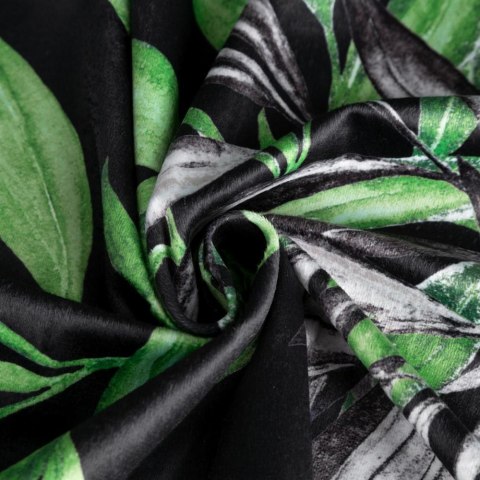 Zasłona 140x250 Zoja czarna zielona liście palmy welurowa zaciemniająca gotowa na przelotkach Pierre Cardin Eurofirany Zasłona 140x250 Zoja czarna zielona liście palmy welurowa zaciemniająca gotowa na przelotkach Pierre Cardin Eurofirany