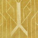 Koc narzuta z mikrofibry 150x200 Ginko 4 miodowy zdobiony srebrnym wzorem geometrycznym Eurofirany