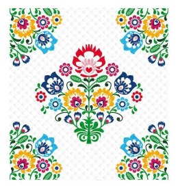 Narzuta dekoracyjna 170x210 K 31 Łowicka kwiaty biała kolorowa Holland 2