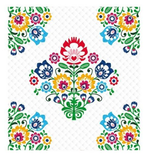 Narzuta dekoracyjna 170x210 K 31 Łowicka kwiaty biała kolorowa Holland 2 Narzuta dekoracyjna 170x210 K 31 Łowicka kwiaty biała kolorowa Holland 2