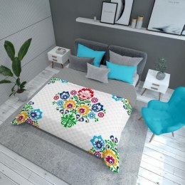 Narzuta dekoracyjna 170x210 K 31 Łowicka kwiaty biała kolorowa Holland 2