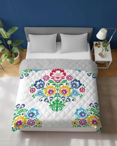 Narzuta dekoracyjna 220x240 K 31 Łowicka kwiaty biała kolorowa Holland 2 Narzuta dekoracyjna 220x240 K 31 Łowicka kwiaty biała kolorowa Holland 2