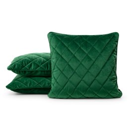 Poduszka dekoracyjna 50x50 Velvet 28 G zielona ciemna welurowa geometryczna Eurofirany
