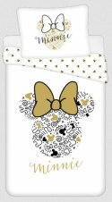 Pościel bawełniana 140x200 Minnie Gold Mini Myszka 8339 kokardy poszewka 70x90 biała beżowa Pościel bawełniana 140x200 Minnie Gold Mini Myszka 8339 kokardy poszewka 70x90 biała beżowa