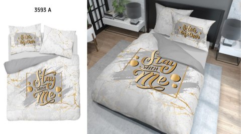 Pościel bawełniana 220x200 3593 A Zostań ze mną biała szara złota marmur Stay with me Home4 Pościel bawełniana 220x200 3593 A Zostań ze mną biała szara złota marmur Stay with me Home4