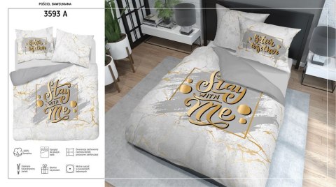 Pościel bawełniana 220x200 3593 A Zostań ze mną biała szara złota marmur Stay with me Home4 Pościel bawełniana 220x200 3593 A Zostań ze mną biała szara złota marmur Stay with me Home4