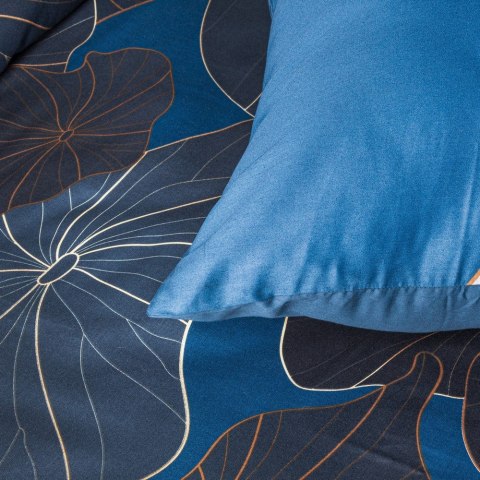Pościel satynowa 160x200 Lotos 2 granatowa czarna kwiat lotosu Limited Collection Eurofirany Pościel satynowa 160x200 Lotos 2 granatowa czarna kwiat lotosu Limited Collection Eurofirany