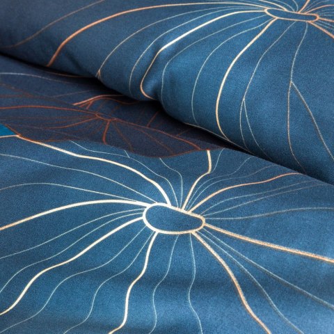 Pościel satynowa 160x200 Lotos 2 granatowa czarna kwiat lotosu Limited Collection Eurofirany Pościel satynowa 160x200 Lotos 2 granatowa czarna kwiat lotosu Limited Collection Eurofirany