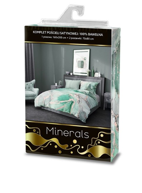 Pościel satynowa 160x200 Minerals 005 minerały seledyn szary beżowy Pościel satynowa 160x200 Minerals 005 minerały seledyn szary beżowy