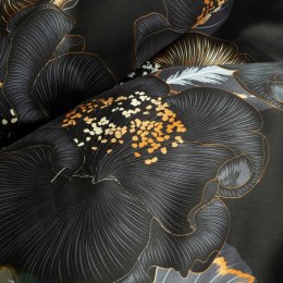 Pościel satynowa 160x200 Peonia 2 czarna ruda kwiaty peonie Limited Collection Eurofirany