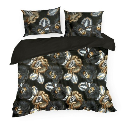 Pościel satynowa 160x200 Peonia 2 czarna ruda kwiaty peonie Limited Collection Eurofirany Pościel satynowa 160x200 Peonia 2 czarna ruda kwiaty peonie Limited Collection Eurofirany