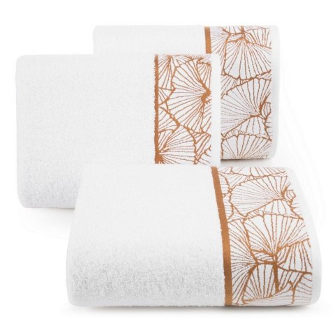 Ręcznik 50x90 Luna 3 biały liście miłorzębu 500g/2 frotte Limited Collection Eurofirany Ręcznik 50x90 Luna 3 biały liście miłorzębu 500g/2 frotte Limited Collection Eurofirany