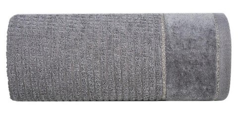 Ręcznik Glory 2 50x90 grafitowy z welurową bordiurą i srebrną nicią 500g/m2 frotte Eurofirany Ręcznik Glory 2 50x90 grafitowy z welurową bordiurą i srebrną nicią 500g/m2 frotte Eurofirany
