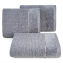 Ręcznik Glory 2 50x90 grafitowy z welurową bordiurą i srebrną nicią 500g/m2 frotte Eurofirany Ręcznik Glory 2 50x90 grafitowy z welurową bordiurą i srebrną nicią 500g/m2 frotte Eurofirany