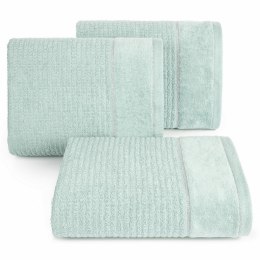 Ręcznik Glory 2 70x140 miętowy z welurową bordiurą i srebrną nicią 500g/m2 frotte Eurofirany