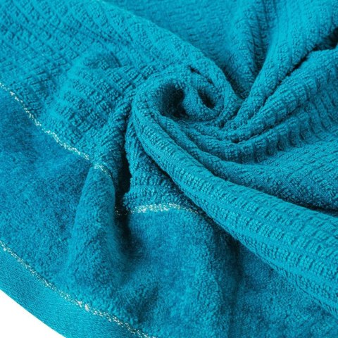 Ręcznik Glory 2 70x140 turkusowy ciemny z welurową bordiurą i srebrną nicią 500g/m2 frotte Eurofirany Ręcznik Glory 2 70x140 turkusowy ciemny z welurową bordiurą i srebrną nicią 500g/m2 frotte Eurofirany