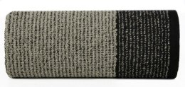 Ręcznik Leon 30x50 czarny grafitowy z żakardowym wzorem w paski frotte 500g/m2 Eurofirany