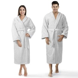 Szlafrok frotte Prestiż XXL szary bawełniany hotelowy 450g/m2