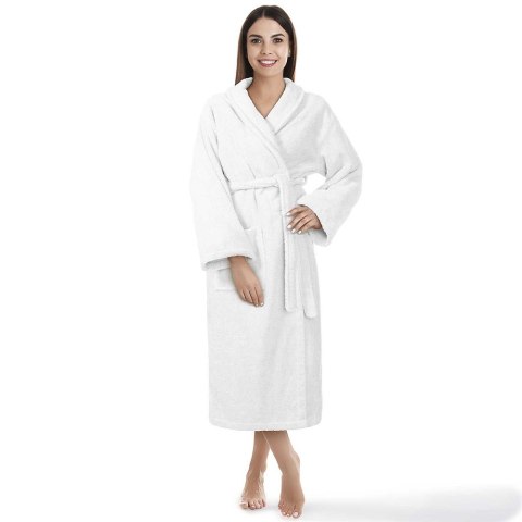 Szlafrok frotte Prestiż S/M biały bawełniany hotelowy 450g/m2 Szlafrok frotte Prestiż S/M biały bawełniany hotelowy 450g/m2