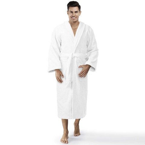 Szlafrok frotte Prestiż S/M biały bawełniany hotelowy 450g/m2 Szlafrok frotte Prestiż S/M biały bawełniany hotelowy 450g/m2