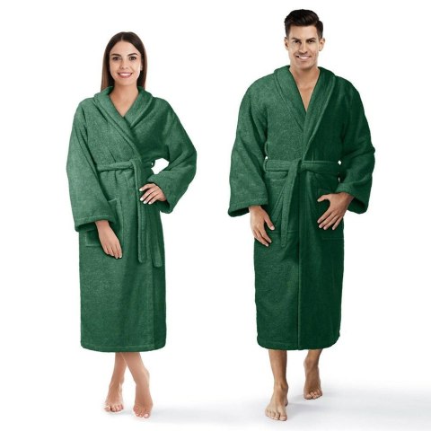 Szlafrok frotte Prestiż S/M zielony butelkowy bawełniany hotelowy 450g/m2 Szlafrok frotte Prestiż S/M zielony butelkowy bawełniany hotelowy 450g/m2
