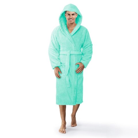 Szlafrok z kapturem frotte Robin XXL miętowy bawełniany hotelowy 450g/m2 Szlafrok z kapturem frotte Robin XXL miętowy bawełniany hotelowy 450g/m2