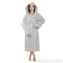 Szlafrok z kapturem frotte Robin XXL szary bawełniany hotelowy 450g/m2 Szlafrok z kapturem frotte Robin XXL szary bawełniany hotelowy 450g/m2