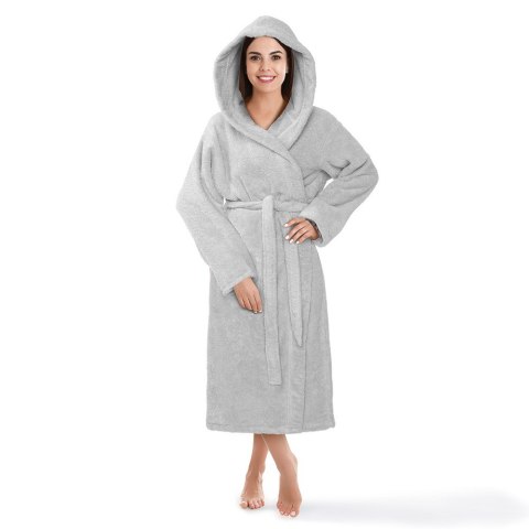 Szlafrok z kapturem frotte Robin XXL szary bawełniany hotelowy 450g/m2 Szlafrok z kapturem frotte Robin XXL szary bawełniany hotelowy 450g/m2