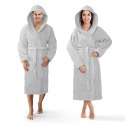 Szlafrok z kapturem frotte Robin XXL szary bawełniany hotelowy 450g/m2 Szlafrok z kapturem frotte Robin XXL szary bawełniany hotelowy 450g/m2