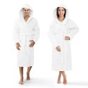 Szlafrok z kapturem frotte Robin XS biały bawełniany hotelowy 450g/m2 Szlafrok z kapturem frotte Robin XS biały bawełniany hotelowy 450g/m2