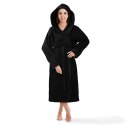 Szlafrok z kapturem frotte Robin XS czarny bawełniany hotelowy 450g/m2 Szlafrok z kapturem frotte Robin XS czarny bawełniany hotelowy 450g/m2