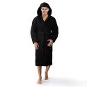 Szlafrok z kapturem frotte Robin XS czarny bawełniany hotelowy 450g/m2 Szlafrok z kapturem frotte Robin XS czarny bawełniany hotelowy 450g/m2