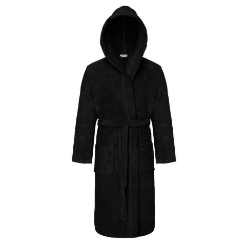 Szlafrok z kapturem frotte Robin XS czarny bawełniany hotelowy 450g/m2 Szlafrok z kapturem frotte Robin XS czarny bawełniany hotelowy 450g/m2