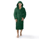 Szlafrok z kapturem frotte Robin XS zielony butelkowy bawełniany hotelowy 450g/m2 Szlafrok z kapturem frotte Robin XS zielony butelkowy bawełniany hotelowy 450g/m2