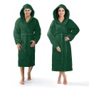 Szlafrok z kapturem frotte Robin XS zielony butelkowy bawełniany hotelowy 450g/m2 Szlafrok z kapturem frotte Robin XS zielony butelkowy bawełniany hotelowy 450g/m2