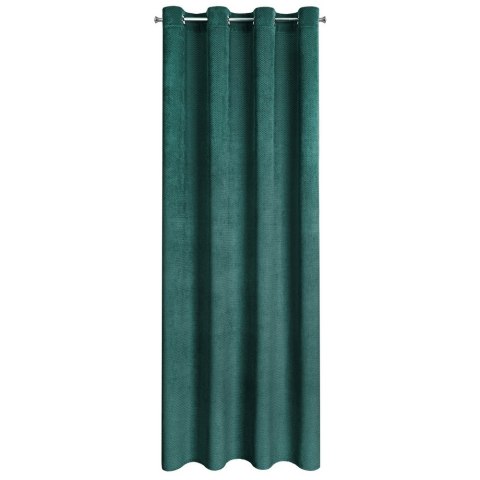 Zasłona 140x250 Eliza miętowa ciemna gotowa na przelotkach welurowa z drobnym wytłaczanym wzorkiem geometrycznym Eurofirany Zasłona 140x250 Eliza miętowa ciemna gotowa na przelotkach welurowa z drobnym wytłaczanym wzorkiem geometrycznym Eurofirany