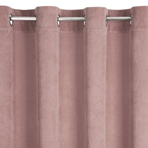 Zasłona 140x250 Eliza pudrowa różowa gotowa na przelotkach z drobnym wytłaczanym wzorkiem geometrycznym Eurofirany Zasłona 140x250 Eliza pudrowa różowa gotowa na przelotkach z drobnym wytłaczanym wzorkiem geometrycznym Eurofirany