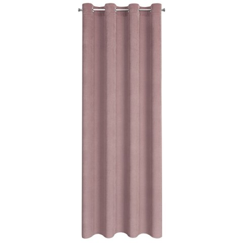 Zasłona 140x250 Eliza pudrowa różowa gotowa na przelotkach z drobnym wytłaczanym wzorkiem geometrycznym Eurofirany Zasłona 140x250 Eliza pudrowa różowa gotowa na przelotkach z drobnym wytłaczanym wzorkiem geometrycznym Eurofirany