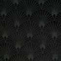 Zasłona 140x250 Julia czarna gotowa na przelotkach welurowa z wytłaczanym geometrycznym wzorem wachlarzy Eurofirany Zasłona 140x250 Julia czarna gotowa na przelotkach welurowa z wytłaczanym geometrycznym wzorem wachlarzy Eurofirany