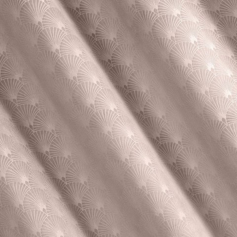 Zasłona 140x250 Julia pudrowa różowa gotowa na przelotkach welurowa z wytłaczanym geometrycznym wzorem wachlarzy Eurofirany Zasłona 140x250 Julia pudrowa różowa gotowa na przelotkach welurowa z wytłaczanym geometrycznym wzorem wachlarzy Eurofirany