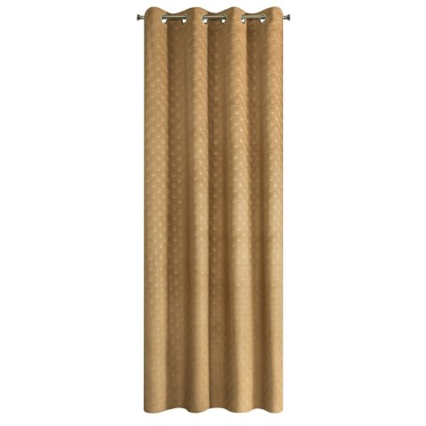 Zasłona 140x250 Julia złota gotowa na przelotkach welurowa z wytłaczanym geometrycznym wzorem wachlarzy Eurofirany Zasłona 140x250 Julia złota gotowa na przelotkach welurowa z wytłaczanym geometrycznym wzorem wachlarzy Eurofirany