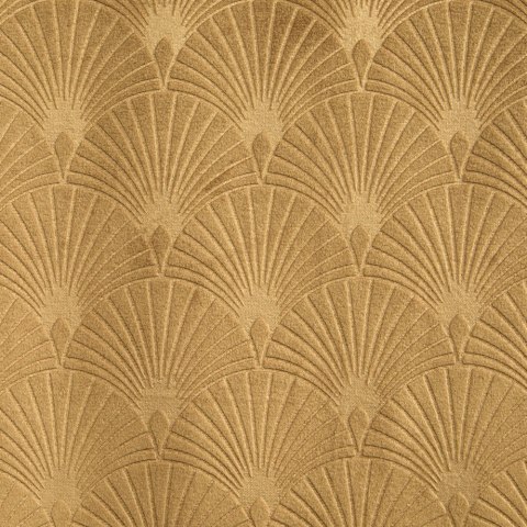 Zasłona 140x250 Julia złota gotowa na przelotkach welurowa z wytłaczanym geometrycznym wzorem wachlarzy Eurofirany Zasłona 140x250 Julia złota gotowa na przelotkach welurowa z wytłaczanym geometrycznym wzorem wachlarzy Eurofirany