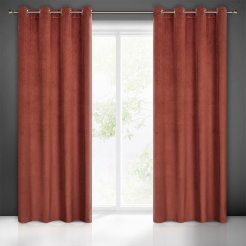 Zasłona 140x250 Lili mahoniowa gotowa na przelotkach welurowa z efektownym falującym wytłoczeniem Eurofirany Zasłona 140x250 Lili mahoniowa gotowa na przelotkach welurowa z efektownym falującym wytłoczeniem Eurofirany