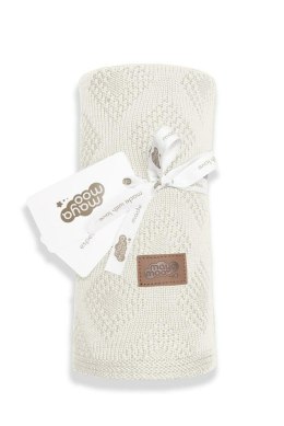 Kocyk bambusowy Mayamoo 80x100 04 ekrii w pudełku 4286 bawełniany romby dziecięcy 570g/m2