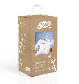 Kocyk bambusowy Mayamoo 80x100 04 ekrii w pudełku 4286 bawełniany romby dziecięcy 570g/m2