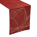 Obrus bieżnik 35x140 Blink 12 ceglasty złoty kwiat lotosu welurowy Eurofirany Obrus bieżnik 35x140 Blink 12 ceglasty złoty kwiat lotosu welurowy Eurofirany