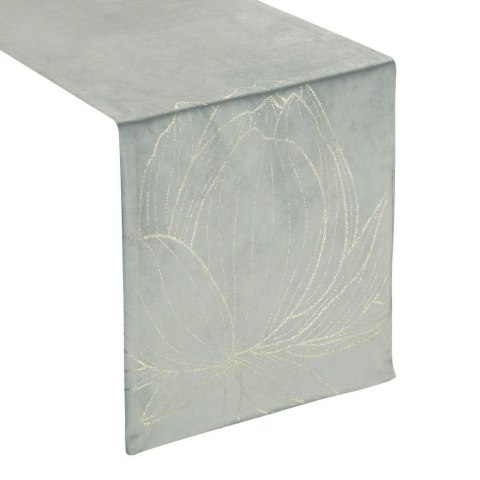 Obrus bieżnik 35x140 Blink 12 srebrny złoty kwiat lotosu welurowy Eurofirany Obrus bieżnik 35x140 Blink 12 srebrny złoty kwiat lotosu welurowy Eurofirany