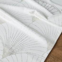 Obrus bieżnik 35x140 Blink 14 biały złoty wachlarze welurowy Eurofirany